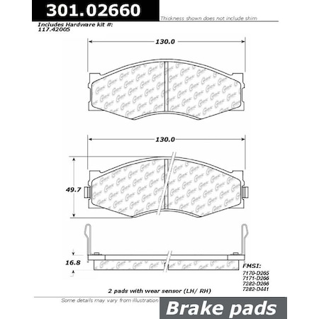 Centric Parts Centric Premium Ceramic, 301.02660 301.02660